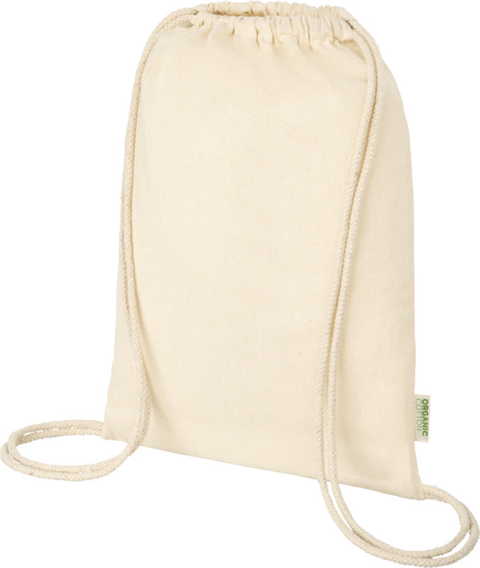 Orissa 100 g/m² orgaaninen reppu kiristysnyörillä 5L - Natural -  - SunBrandi Oy