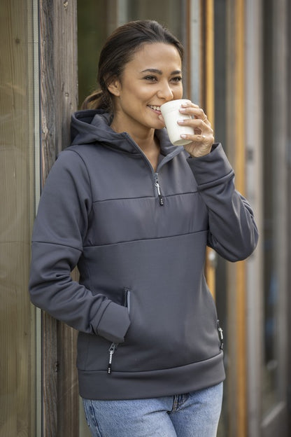 Outlet-tuote: Sayan naisten puolivetoketjullinen anorakkihupullinen svetari -  - SunBrandi Oy